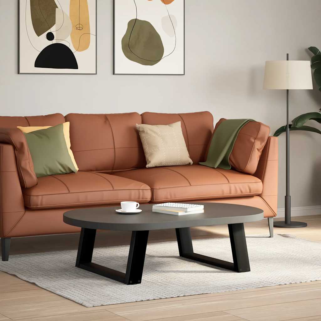 Pés para mesa de centro em formato de u, 2 peças, preto, 70x(30-31) cm, aço