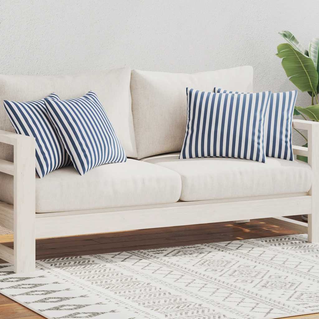 Almofadas para exterior 4 pcs 45x45 cm riscas azul-marinho