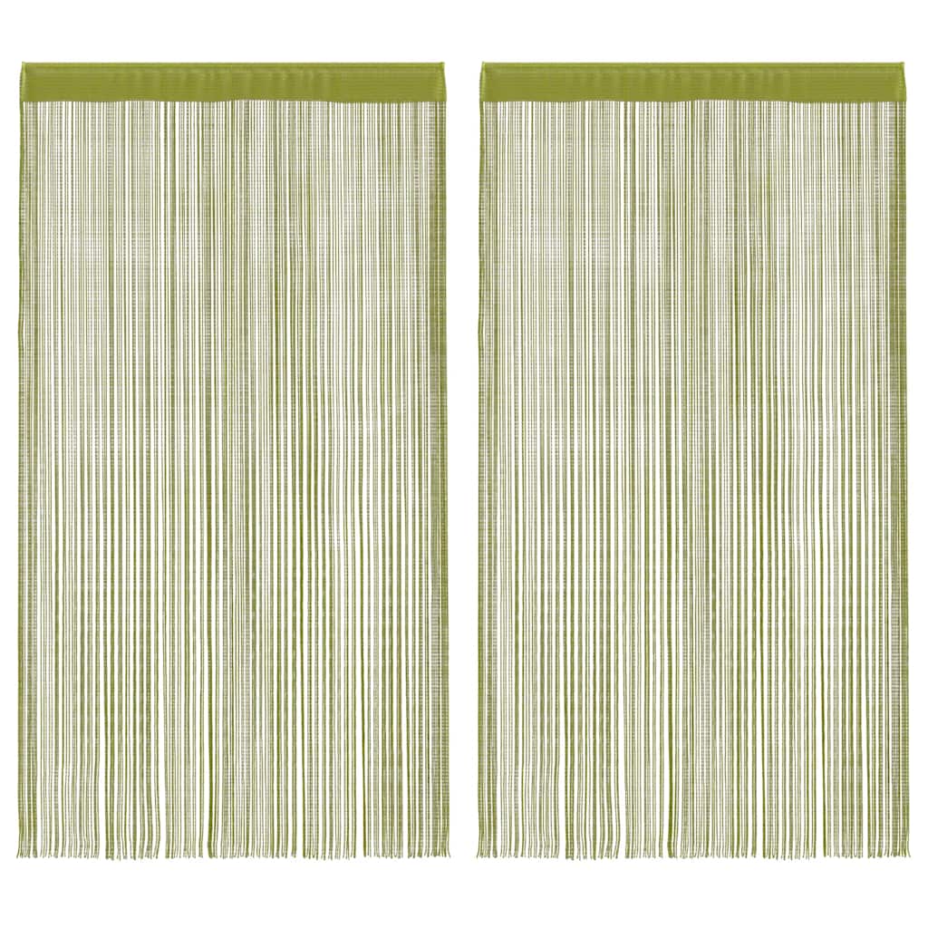 Cortinas de fios 2 pcs 140x250 cm verde
