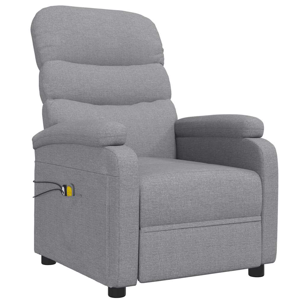 Poltrona de massagens elétrica tecido cinzento-claro