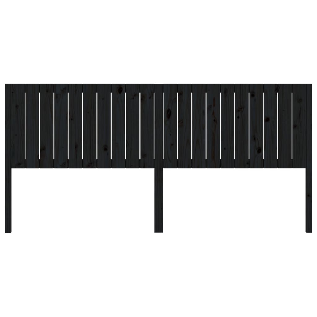 Cabeceira de cama 205,5x4x100 cm pinho maciço preto
