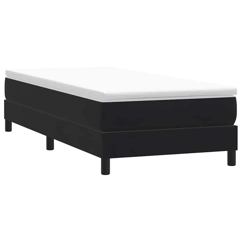 Box cama de primavera sem colchão preto 80x210 cm veludo