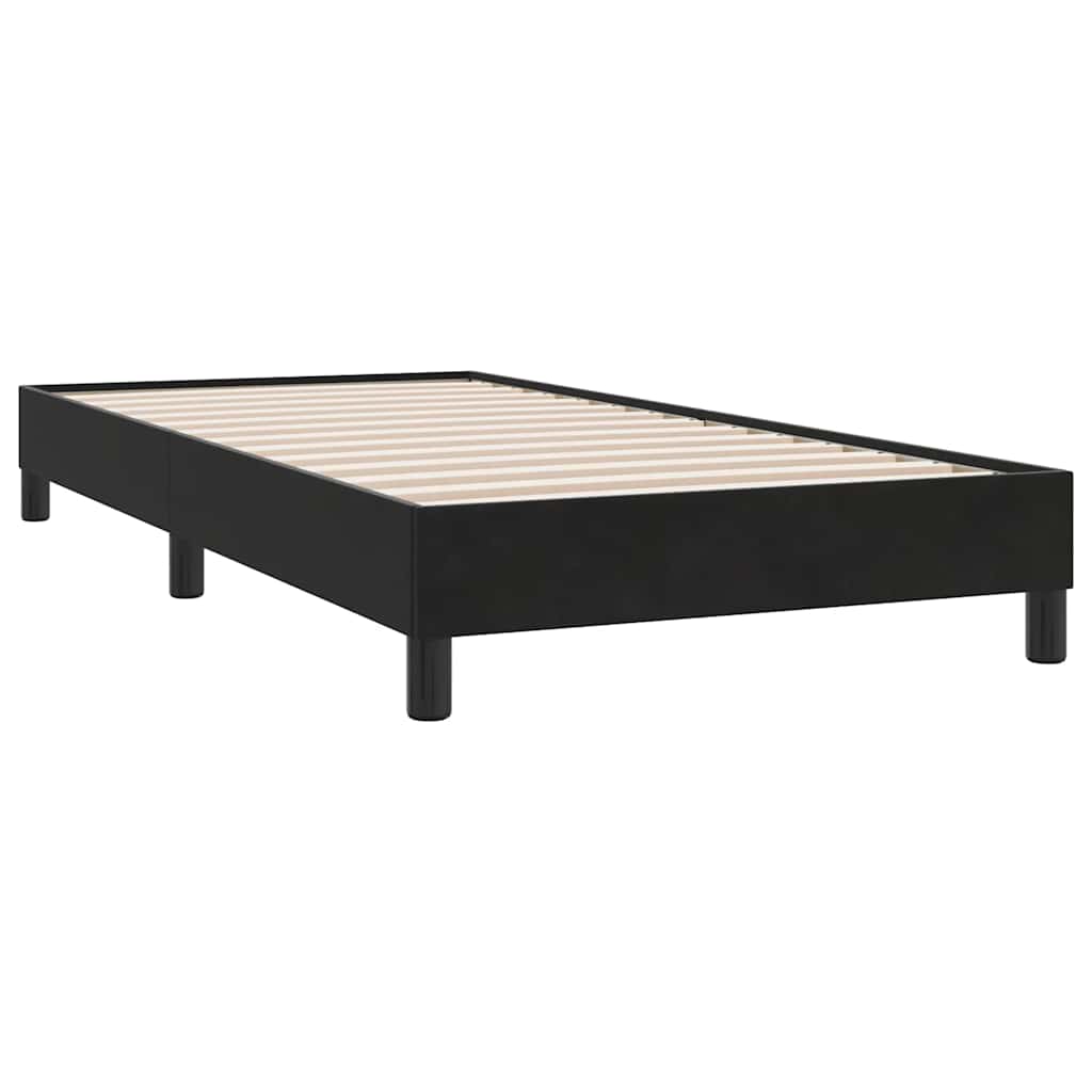 Box cama de primavera sem colchão preto 80x210 cm veludo