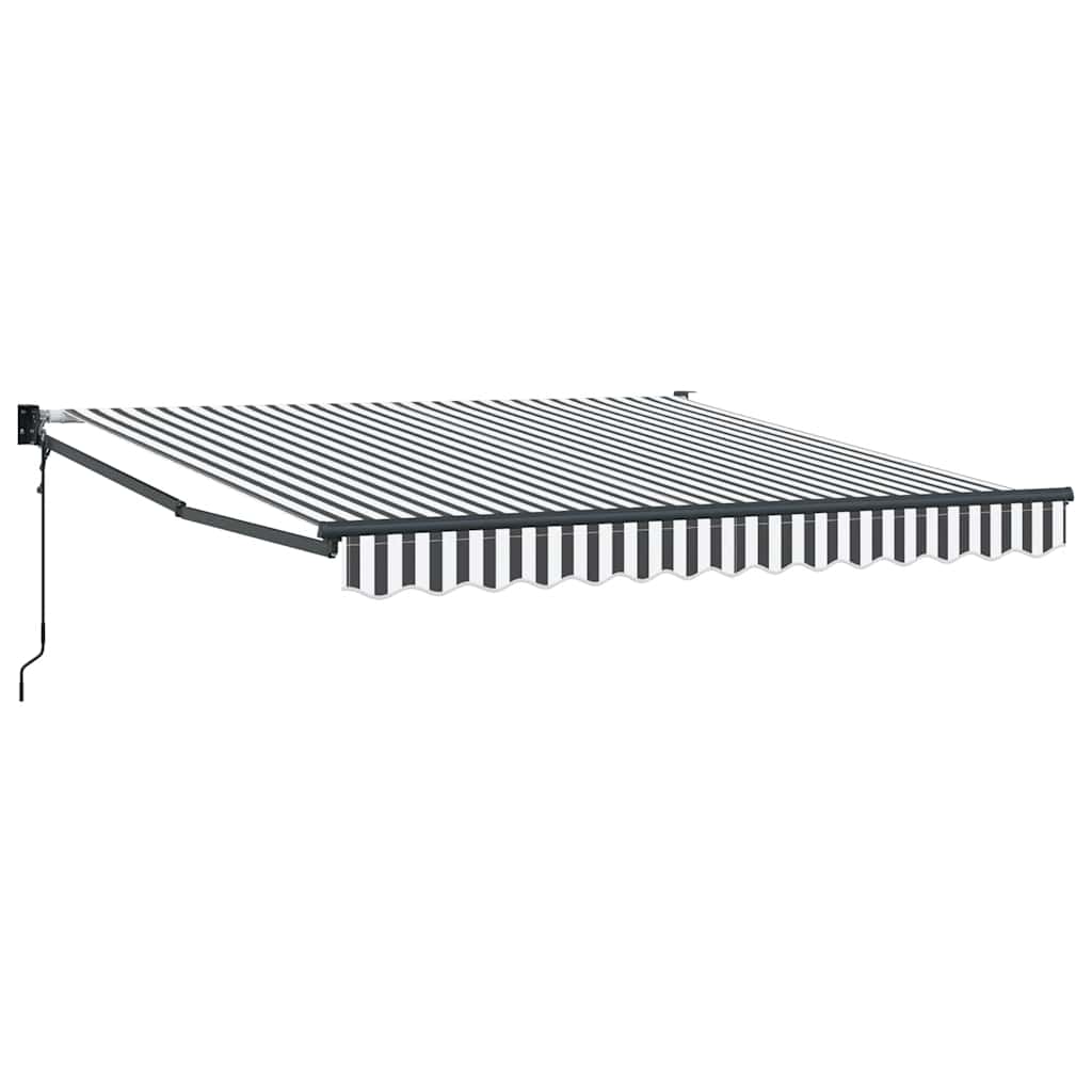 Toldo retrátil 3x2,5 m tecido e alumínio antracite e branco