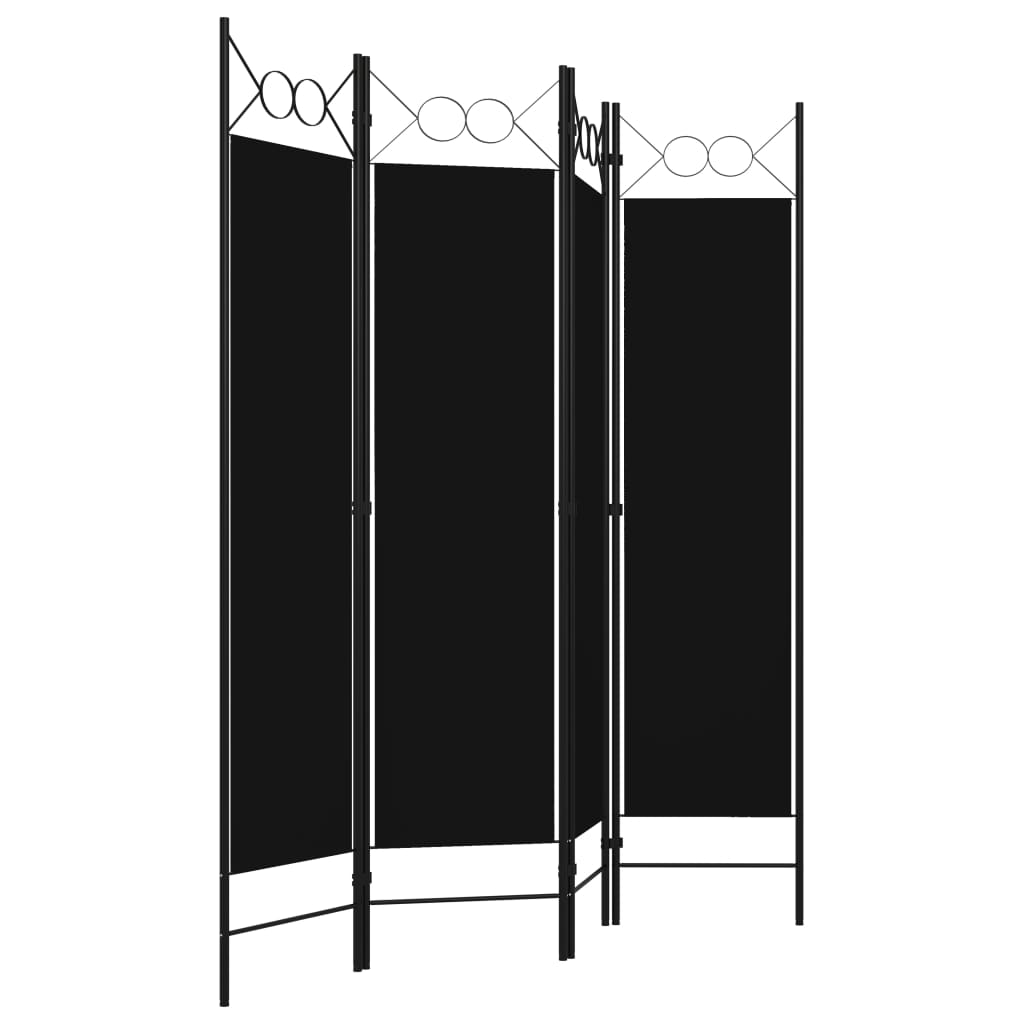 Divisória de quarto com 4 painéis 160x180 cm preto