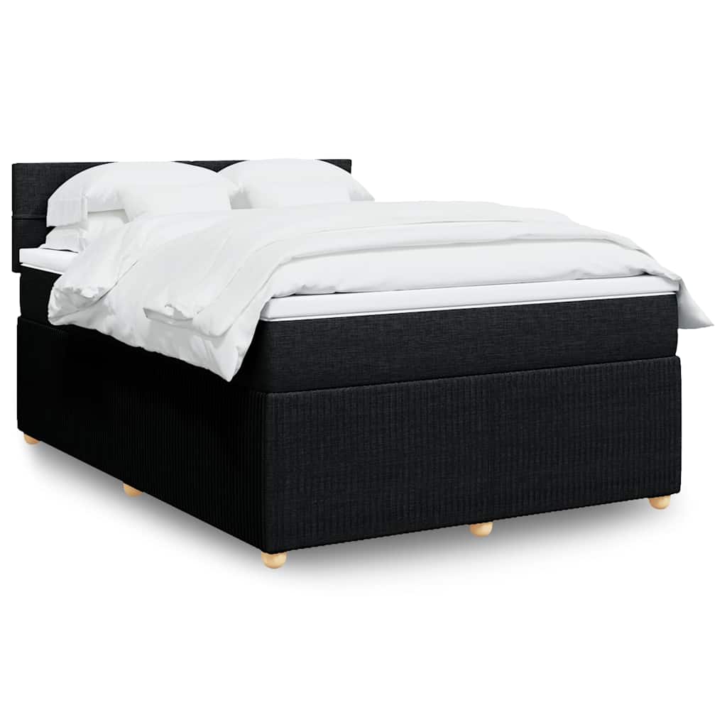 Cama com molas/colchão 140x190 cm tecido preto