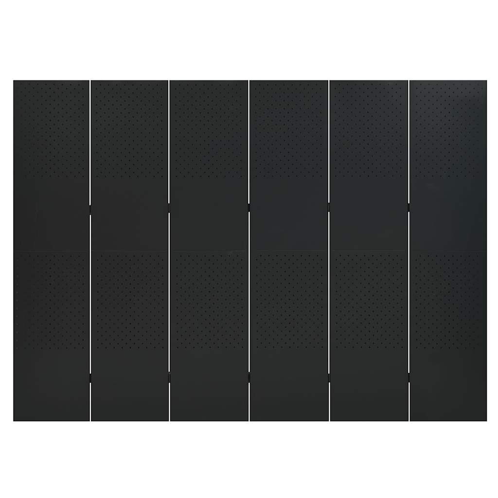 Divisórias/biombos com 6 painéis 2 pcs aço 240x180 cm preto
