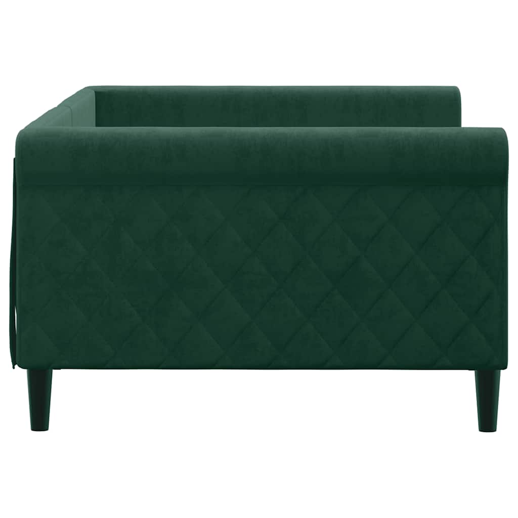 Sofá-cama 100x200 cm veludo verde-escuro