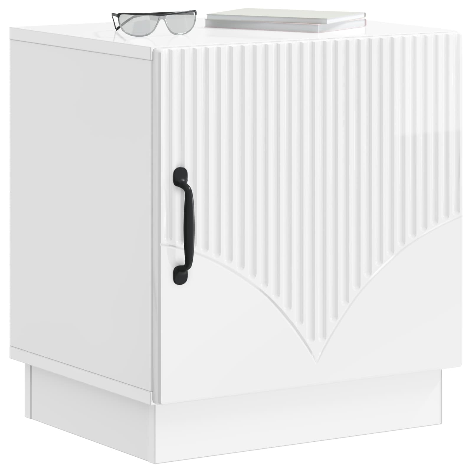 Mesa-de-cabeceira 2 unid. branco brilhante 43 x 34,5 x 47 cm
