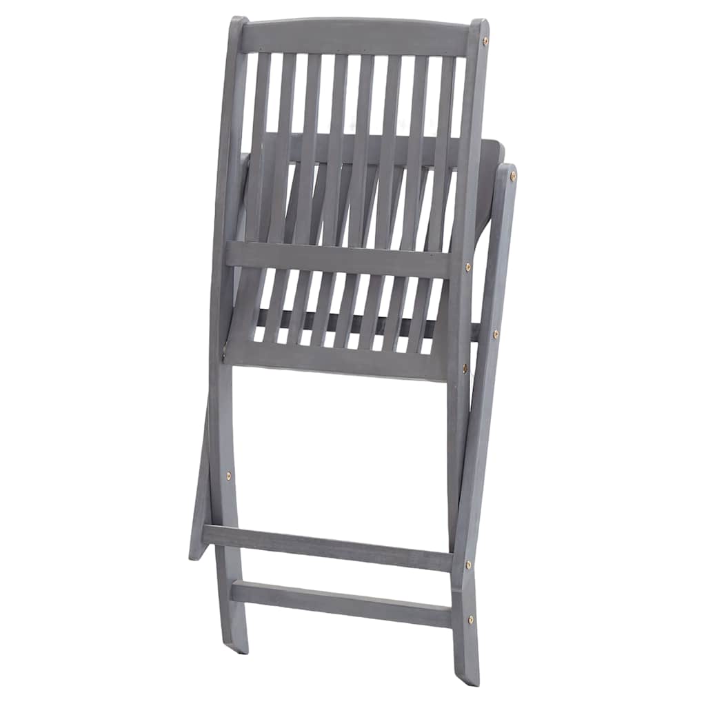 Cadeiras de exterior dobráveis 8pcs c/ almofadões acácia maciça