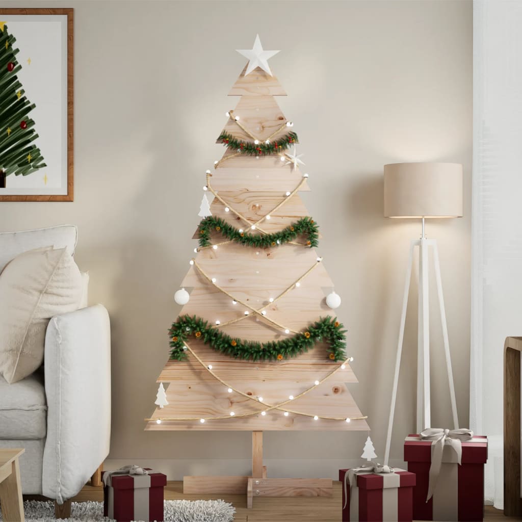 Árvore de natal decorativa 150 cm madeira de pinho maciça