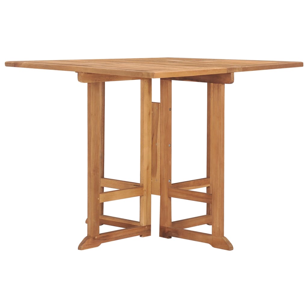 Mesa de jantar para jardim dobrável 90x90x75 cm teca maciça