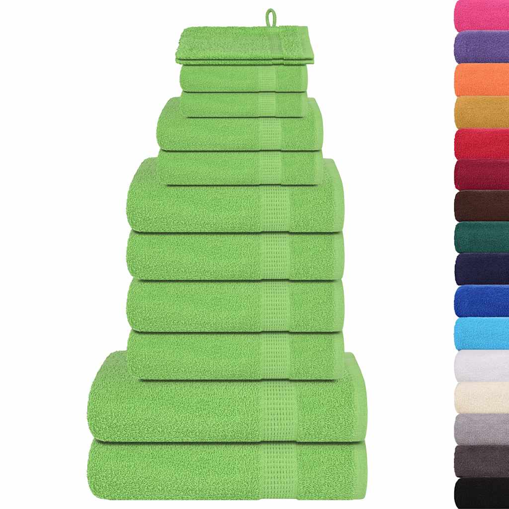 12Pcs conjunto de toalhas frogn 360 g/m² verde maça