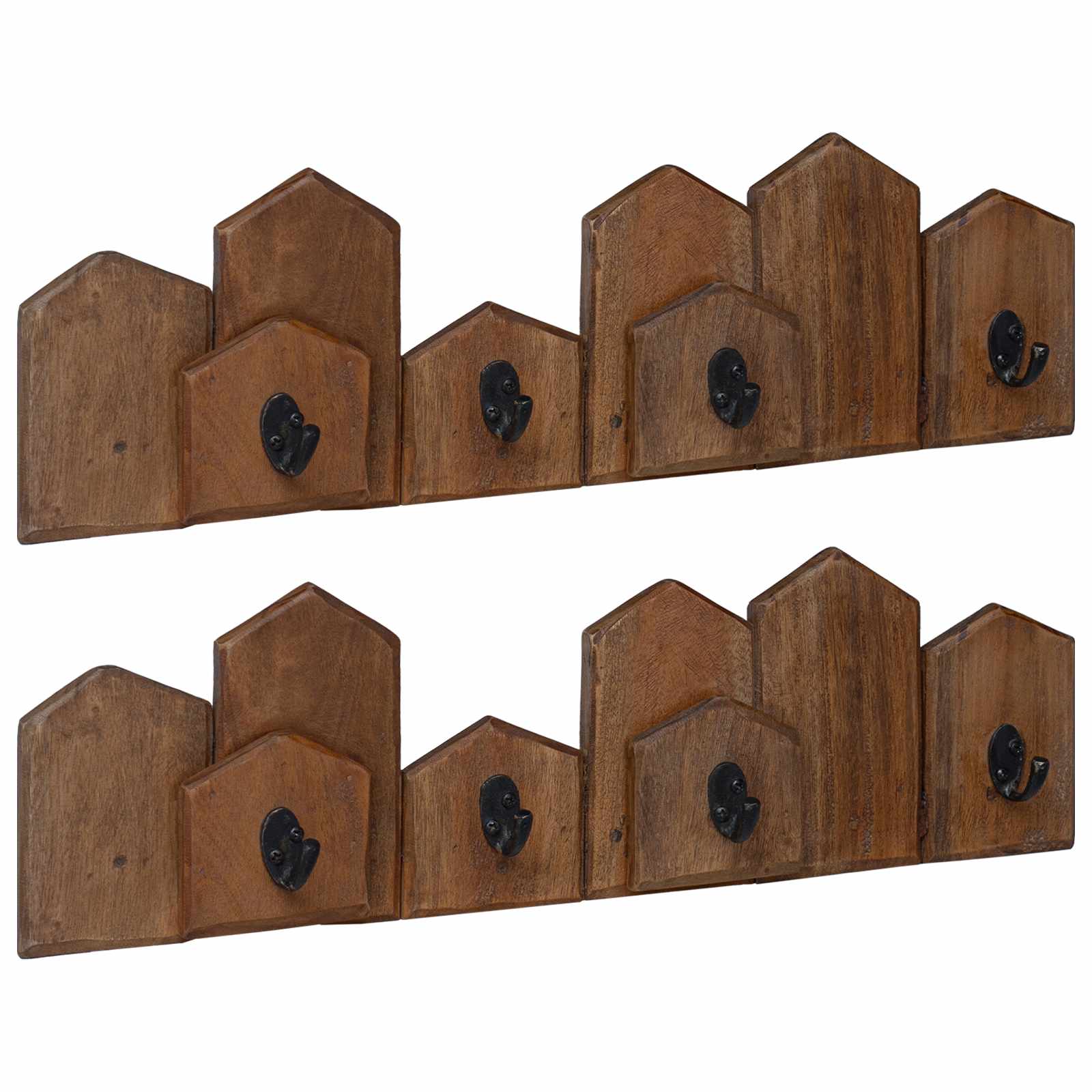 Cabide castanho 48 x 8 x 15 cm madeira de mogno sólida
