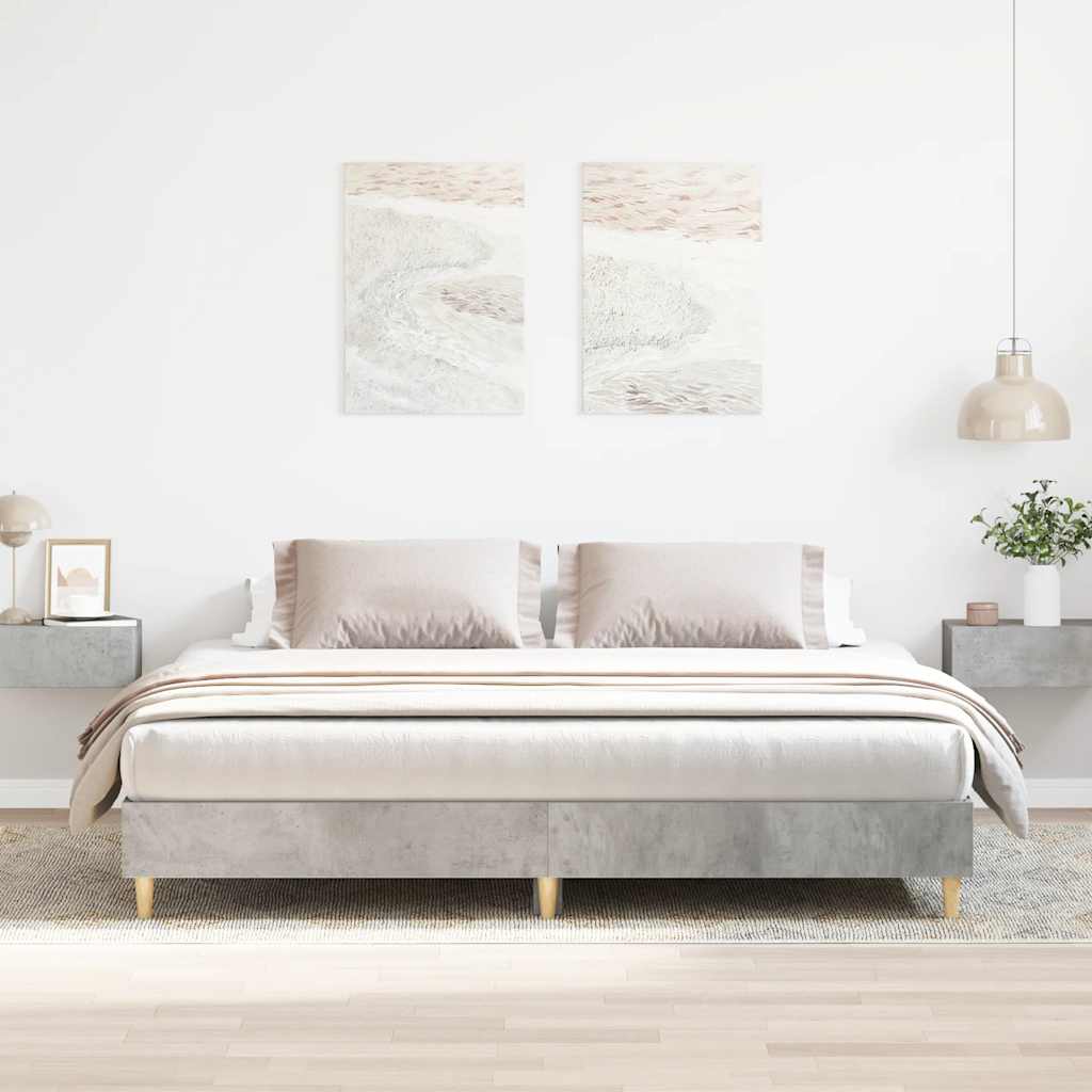 Estrutura de cama sem colchão 200x200 cm cinzento cimento