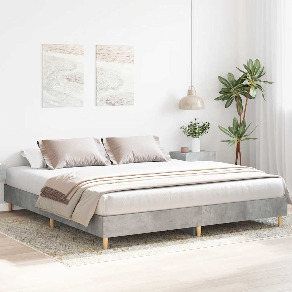 Estrutura de cama sem colchão 200x200 cm cinzento cimento