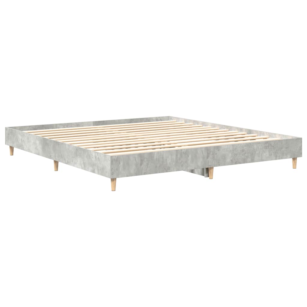 Estrutura de cama sem colchão 200x200 cm cinzento cimento
