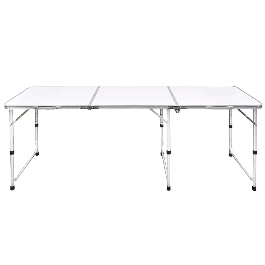 Mesa de acampamento dobrável e ajustável em alumínio 180 x 60 cm