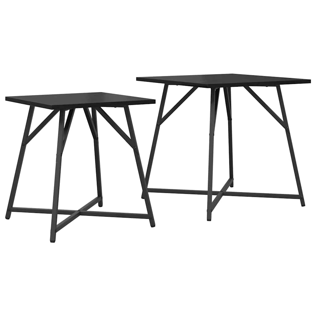 Conjunto de mesas de apoio 2 unid. carvalho preto