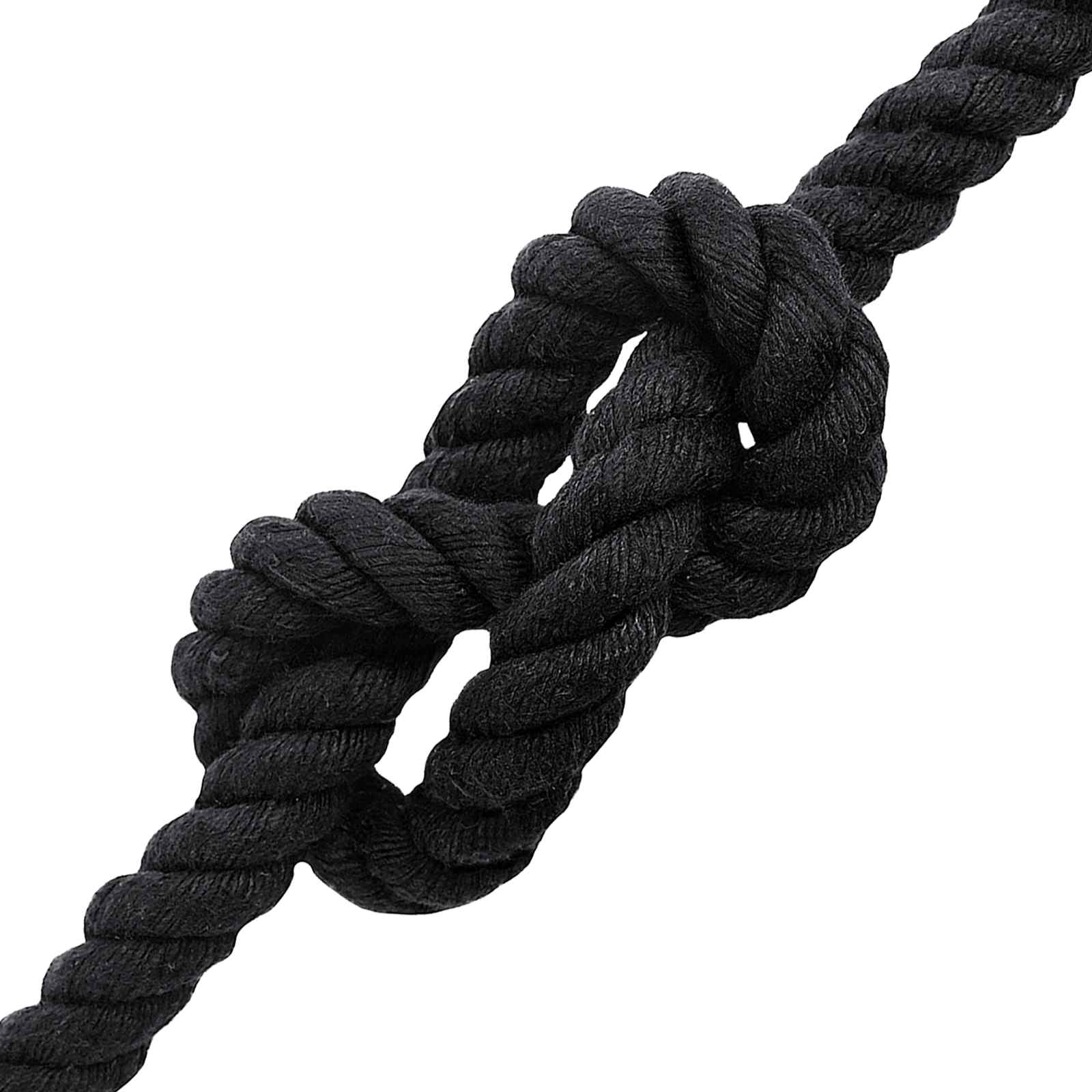 Corda de algodão 20 mm 100 m preto 100% algodão