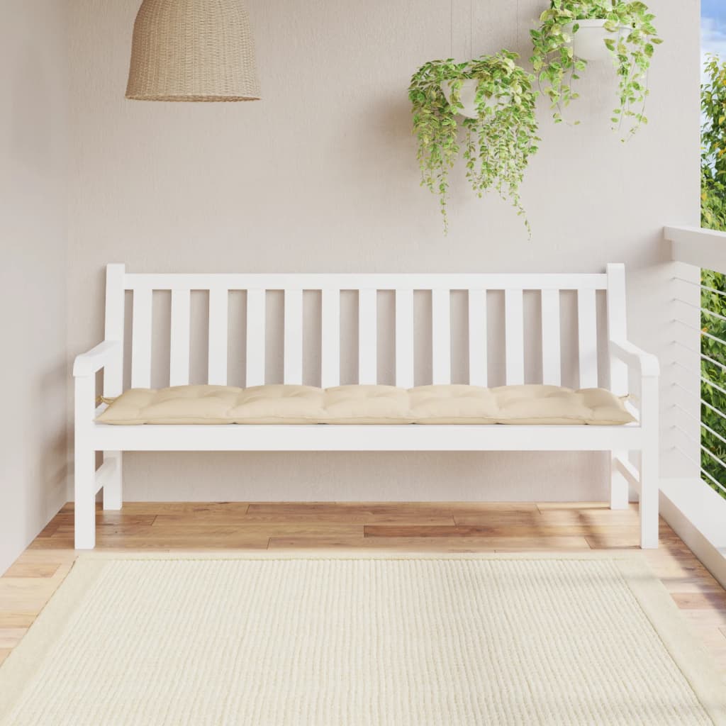 Almofadão p/ banco de jardim 180x50x7 cm tecido oxford bege