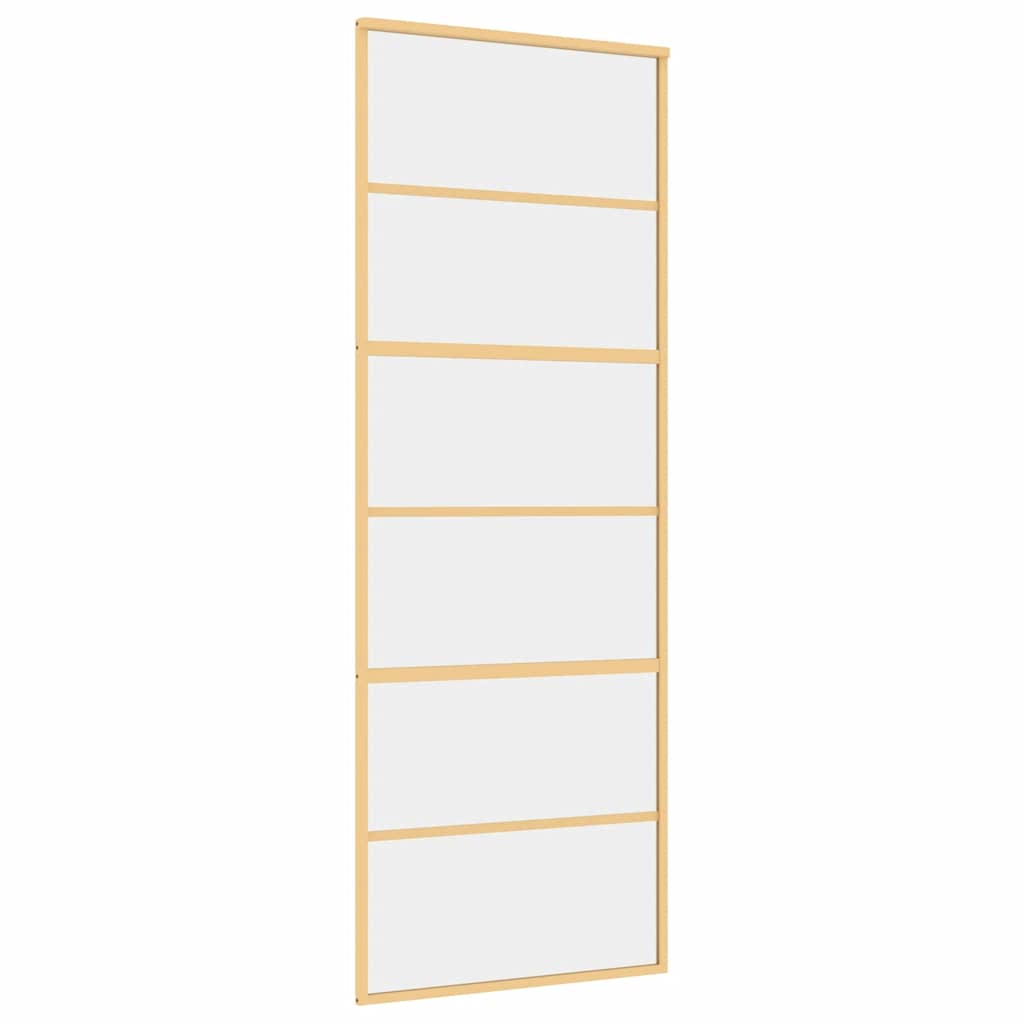 Porta deslizante 76x205 cm vidro esg/alumínio dourado