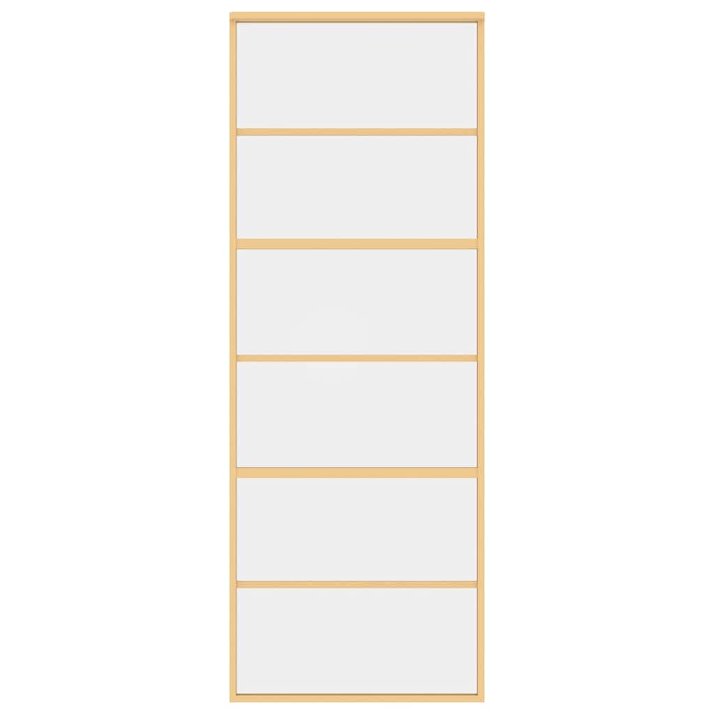 Porta deslizante 76x205 cm vidro esg/alumínio dourado