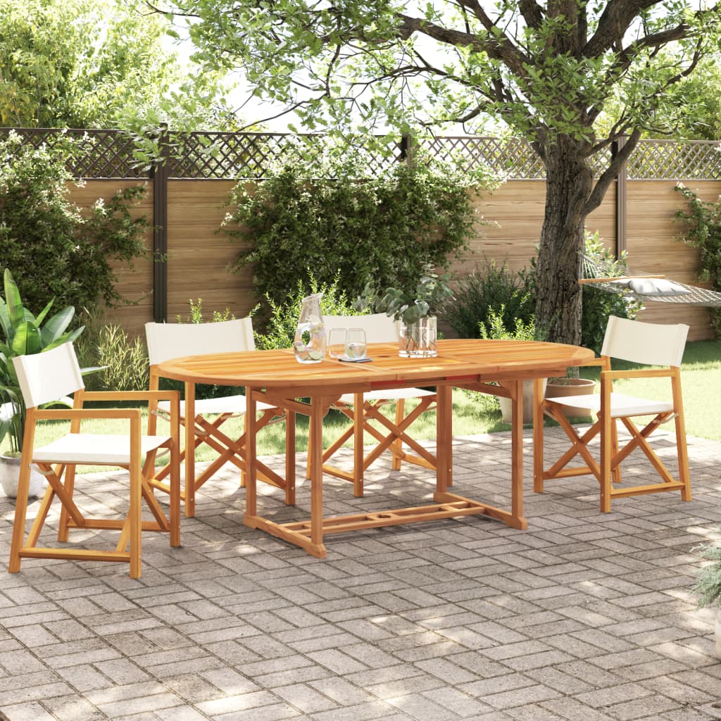 4 Pcs cadeiras de jardim dobráveis tecido branco nata