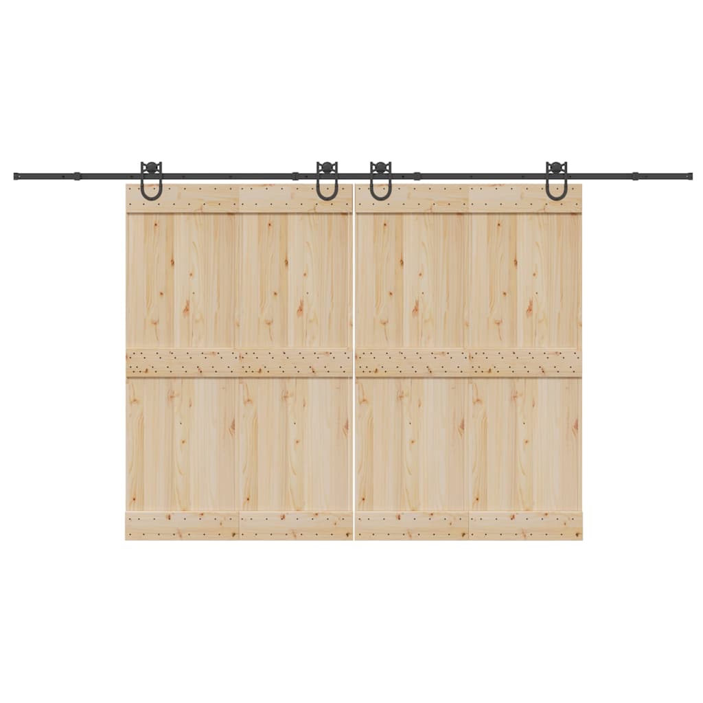 Kit de ferragens para porta deslizante 400 cm aço preto