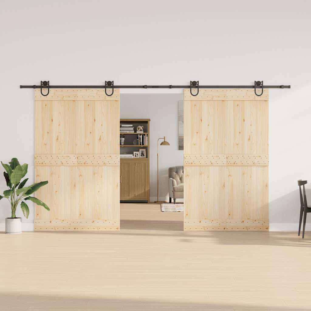 Kit de ferragens para porta deslizante 400 cm aço preto
