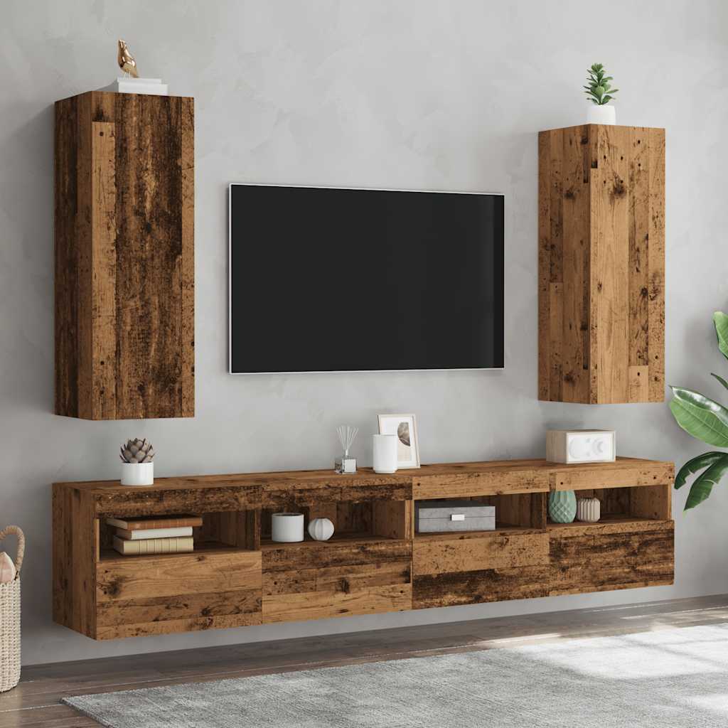 Móveis TV 2 pcs 30,5x30x90 cm derivados madeira madeira velha