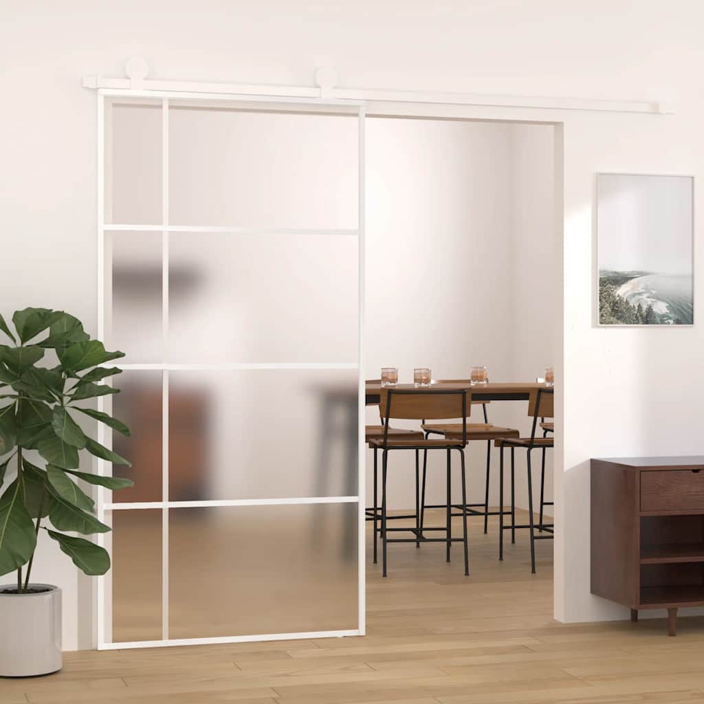 Porta deslizante vidro esg fosco e alumínio 102,5x205 cm branco
