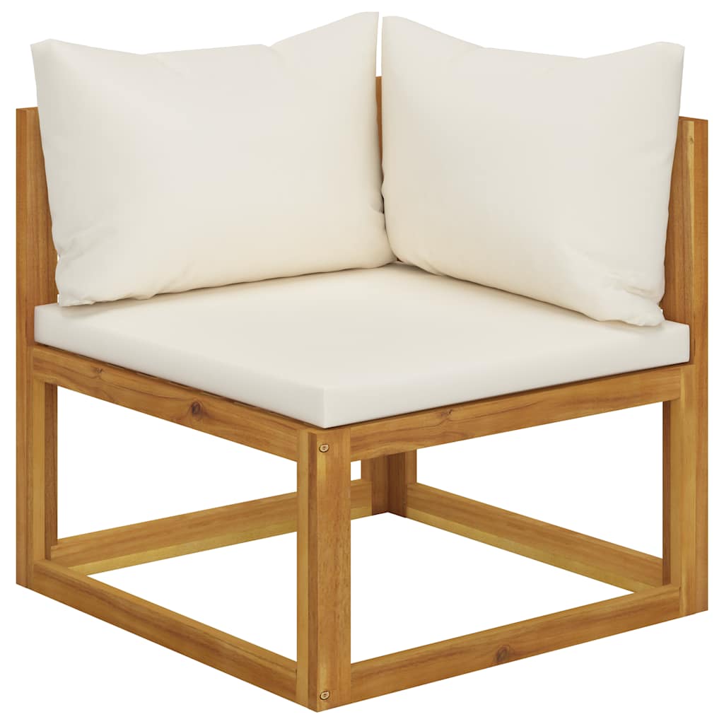 5 Pcs conj. lounge jardim c/ almofadões madeira acácia maciça