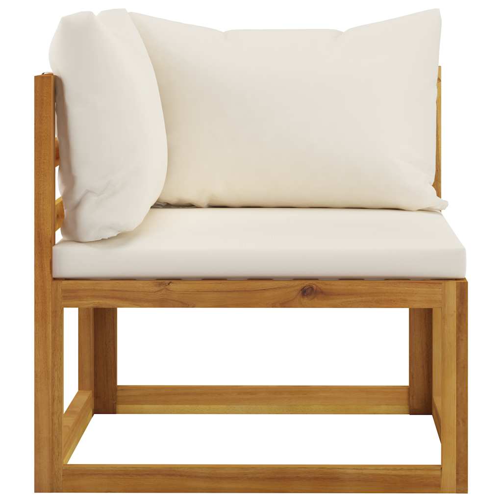 5 Pcs conj. lounge jardim c/ almofadões madeira acácia maciça