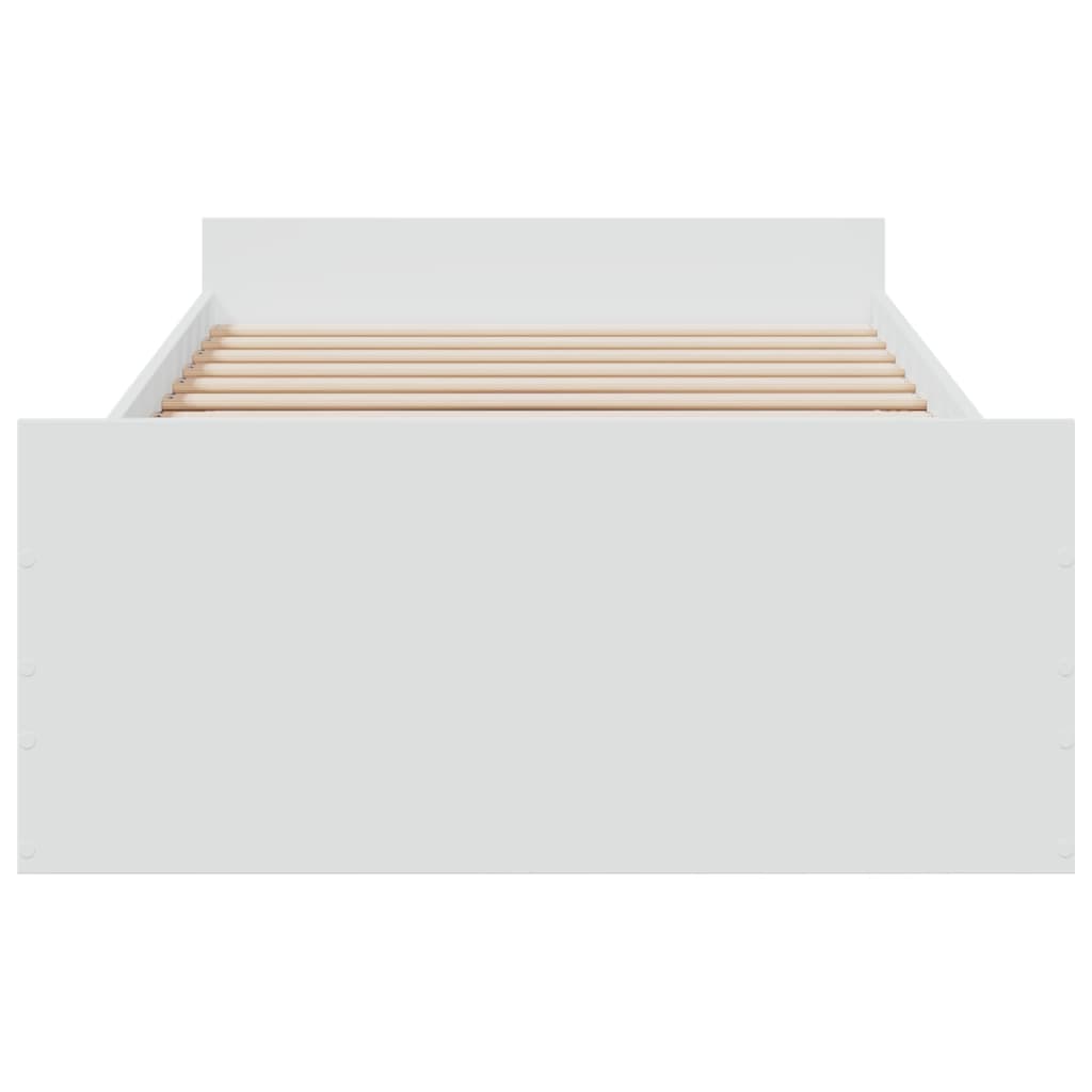 Estrutura de cama c/ gavetas 100x200cm derivados madeira branco