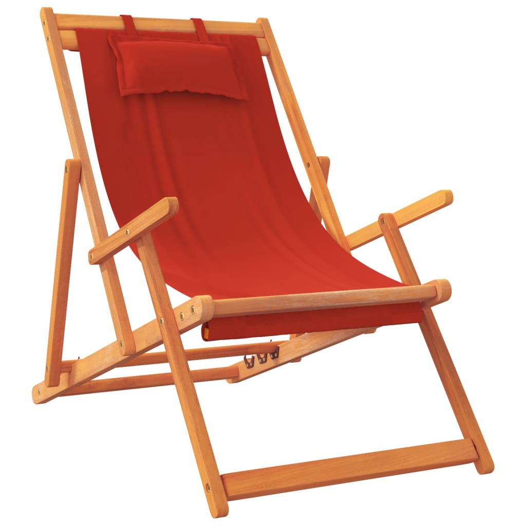 Cadeiras de praia dobráveis 2 pcs tecido vermelho