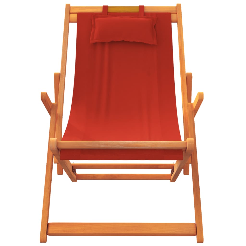 Cadeiras de praia dobráveis 2 pcs tecido vermelho