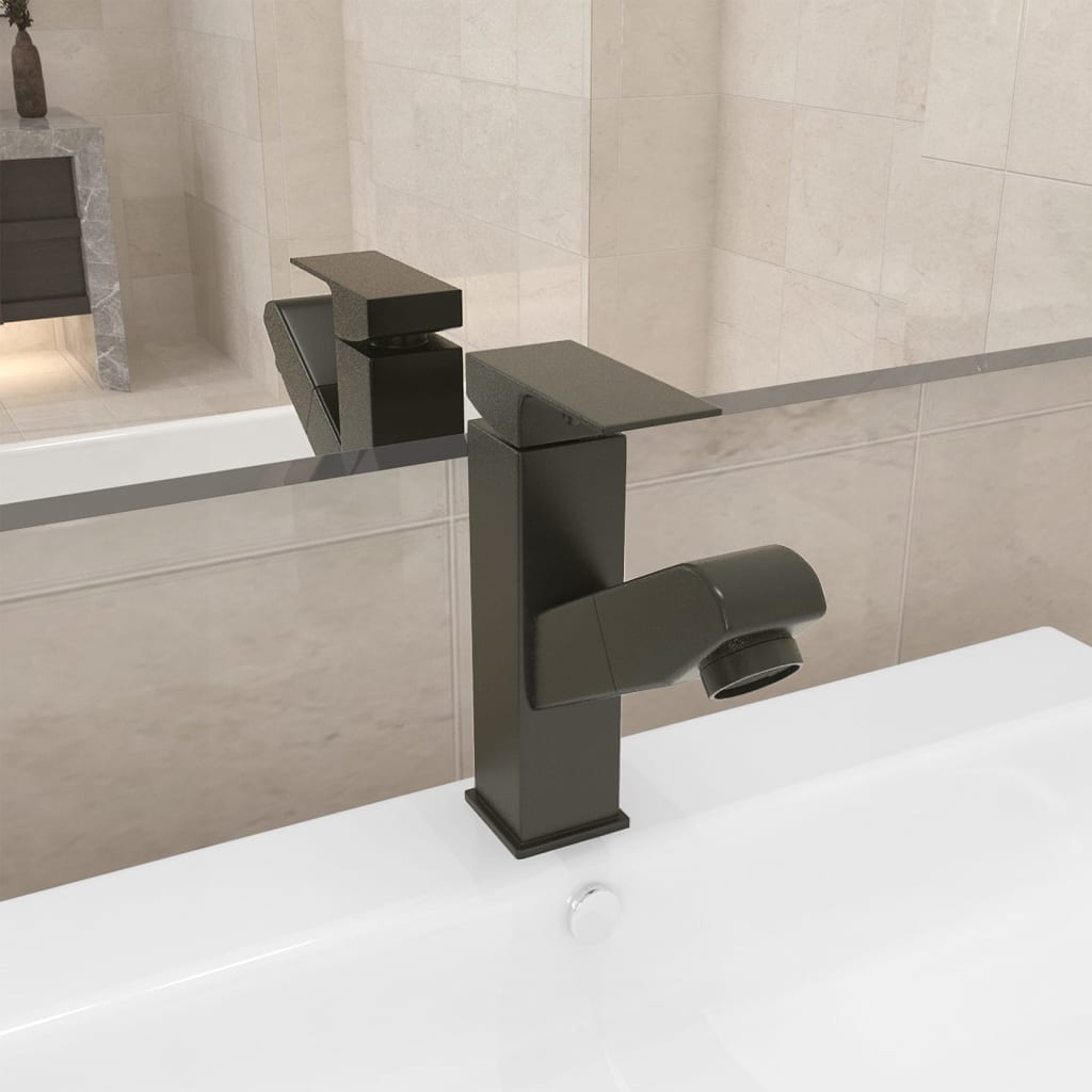Torneira extraível p/ lavatório casa de banho 157x172 mm cinza