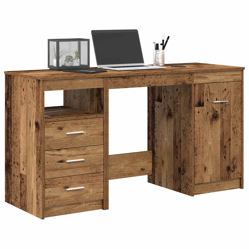 Mesa com armário em madeira engenheirada estilo antigo