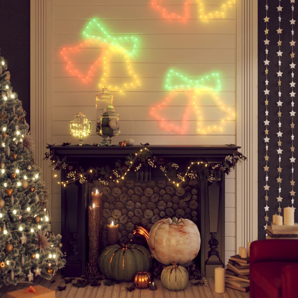 Figuras de sinos de natal com 72 luzes LED 3 pcs 50x56 cm