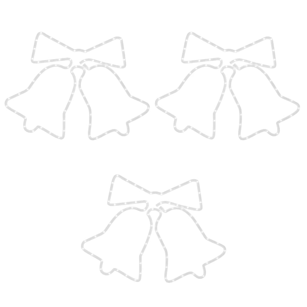 Figuras de sinos de natal com 72 luzes LED 3 pcs 50x56 cm