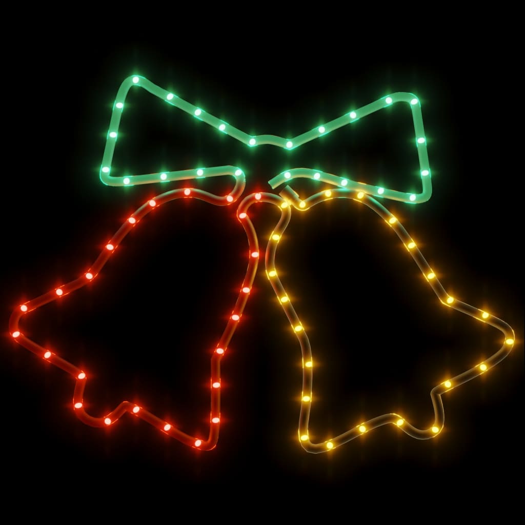 Figuras de sinos de natal com 72 luzes LED 3 pcs 50x56 cm