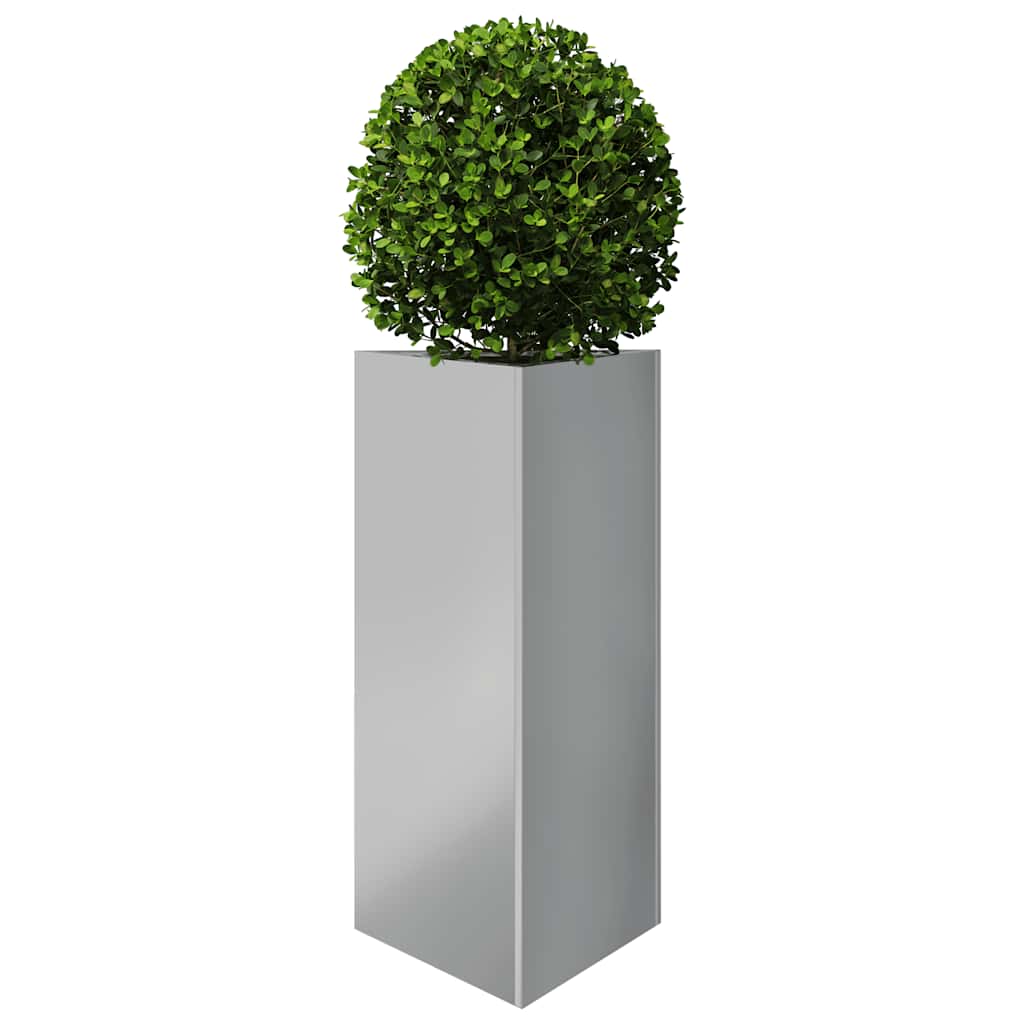Vaso/floreira jardim 2pcs triangular 40x34,5x75cm aço galvanizado