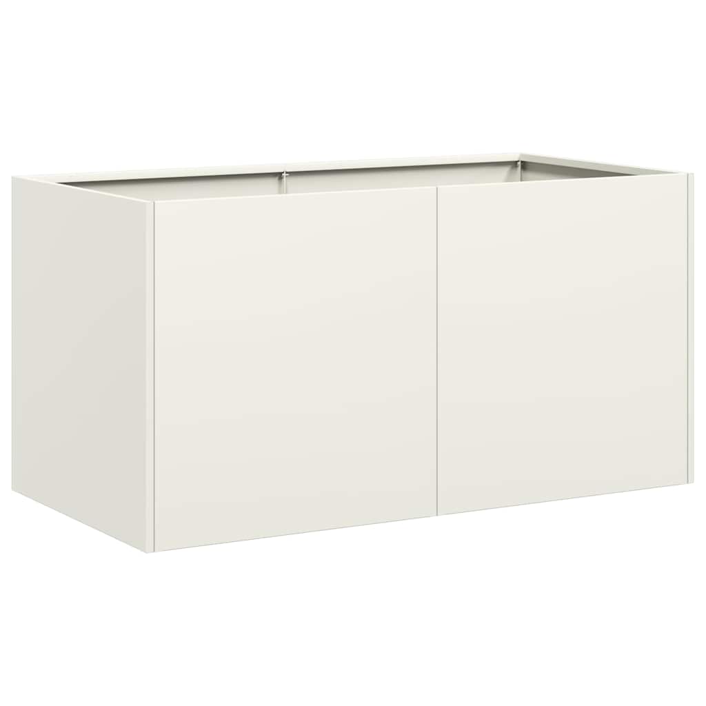 Vaso floreira 80x40x40 cm aço laminado a frio branco