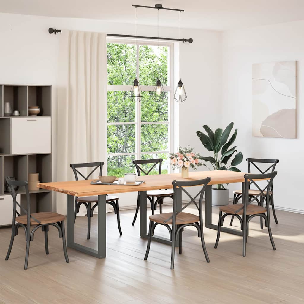 Pés para mesa de jantar em forma de u, 3 peças, antracite, 80x (72-73) cm, aço