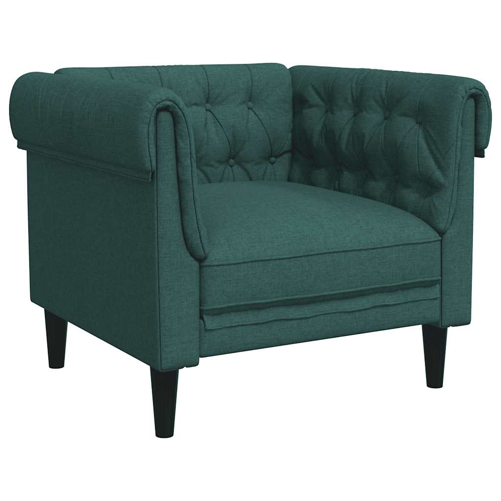 3 Pcs conjunto de sofás tecido verde-escuro