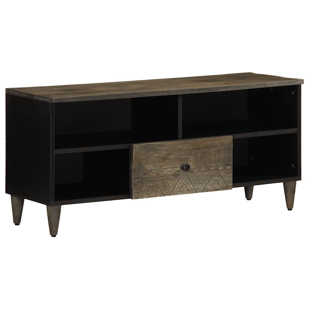 Móvel de TV 100x33x46 cm madeira de mangueira maciça preto