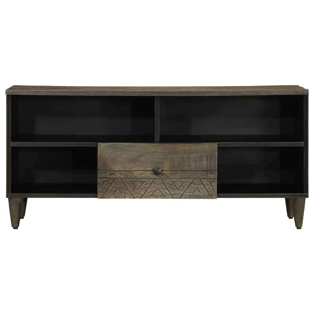 Móvel de TV 100x33x46 cm madeira de mangueira maciça preto