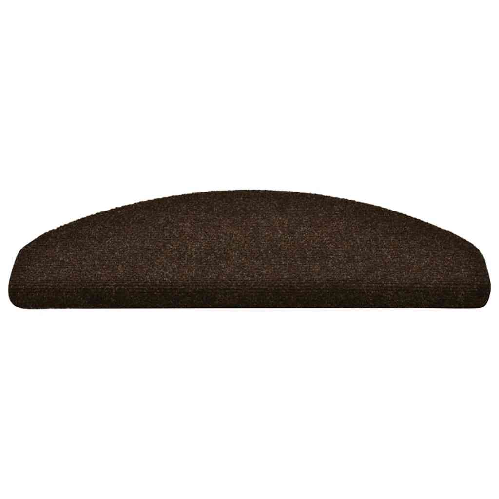 Tapetes de escada autoadesivos 20 peças 65x21x4 cm marrom semicircular grande