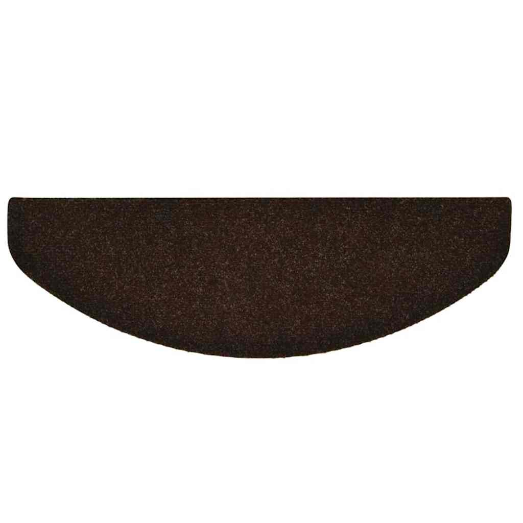 Tapetes de escada autoadesivos 20 peças 65x21x4 cm marrom semicircular grande